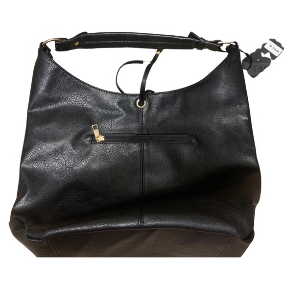 Deluxity Los Angeles PETA Approved Vegan Black Slouchy handbag lined NWT - Picture 3 of 8